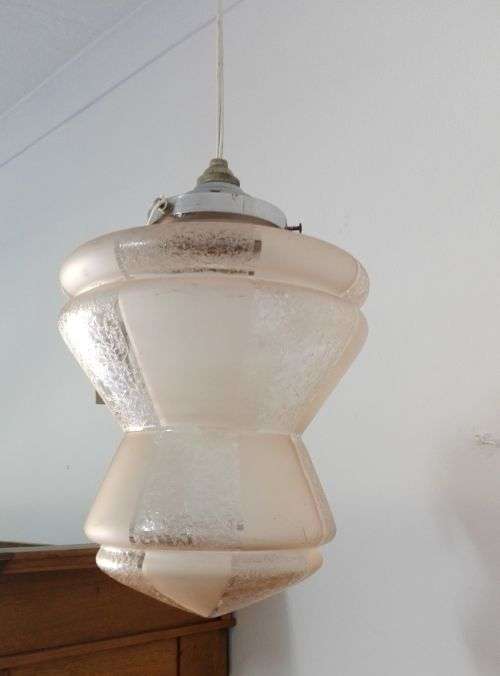 PINK GLASS CEILING LAMP